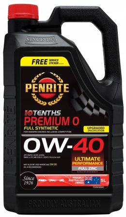 PENRITE 10 TENTHS PREMIUM 0W-40 5L - Full Synthetic - DYSTRYBUTOR