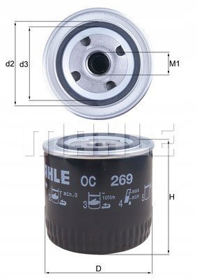 MAHLE OC 269 - filtr oleju MAHLE OC 269 - filtr oleju