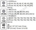 YATO YT-0400 zestaw torx, hex, spline, kpl. 40 szt