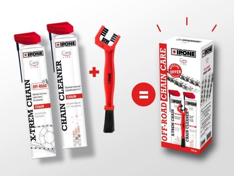 IPONE OFF ROAD CHAIN CARE ZESTAW DO CZYSZCZENIA I SMAROWANIA ŁAŃCUCHA (2 X 750ML) ZE SZCZOTKĄ (CARELINE) IPONE OFF ROAD CHAIN CARE ZESTAW DO CZYSZCZENIA I SMAROWANIA ŁAŃCUCHA (2 X 750ML) ZE SZCZOTKĄ (CARELINE)
