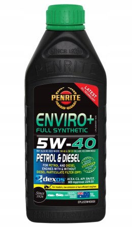 PENRITE ENVIRO+ 5W-40 1L - Full Synthetic