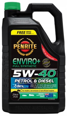 PENRITE ENVIRO+ 5W-40 5L - Full Synthetic