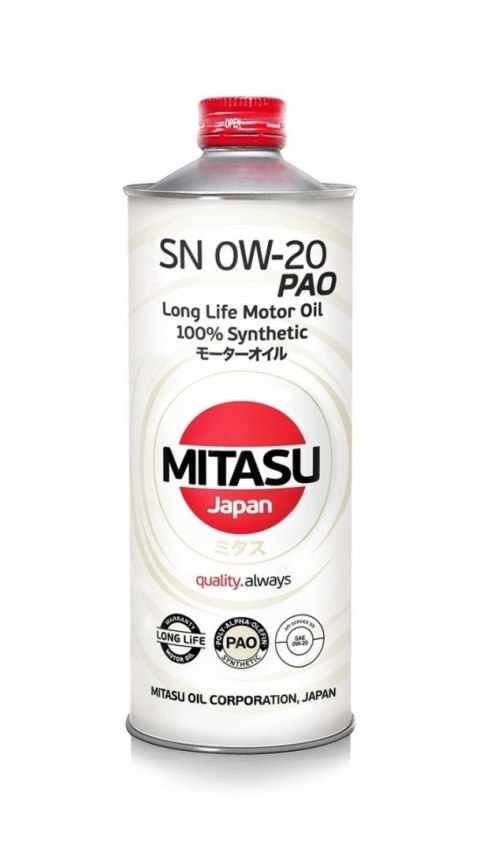 MITASU PAO SN 0W-20 C5 1L VW 508.00 / 509.00 MITASU PAO SN 0W-20 C5 1L VW 508.00 / 509.00
