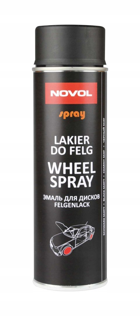 NOVOL WHEEL SPRAY LAKIER DO FELG 500ml Czarny mat