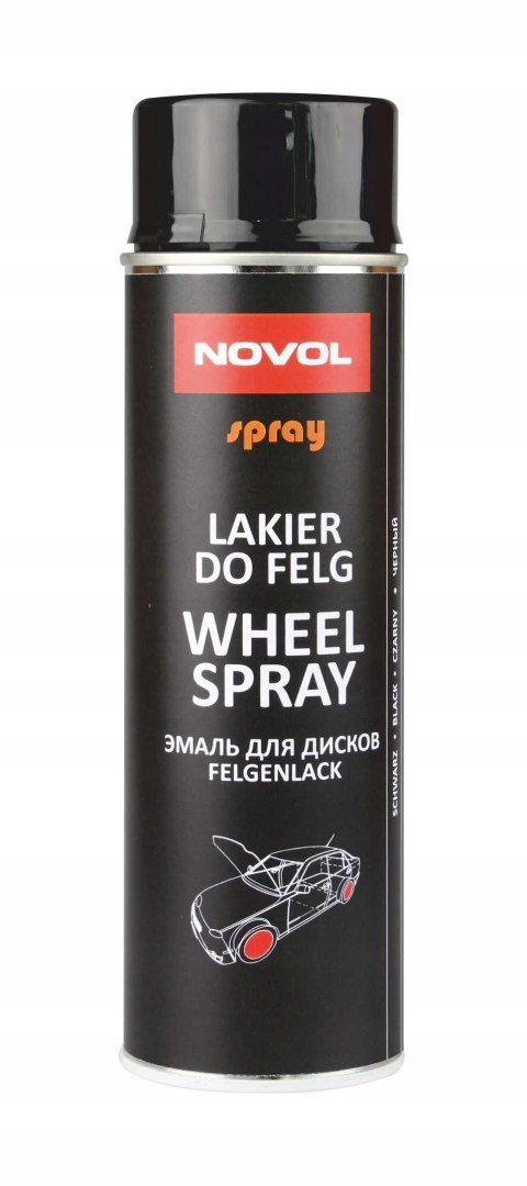 NOVOL WHEEL SPRAY LAKIER DO FELG 500ml Czarny