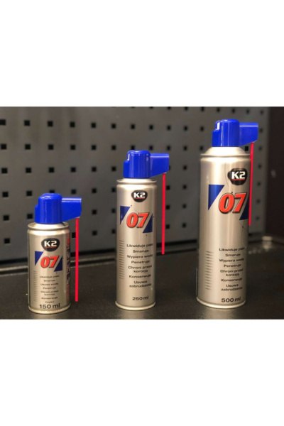 K2 07 500 ML - Produkt wielozadaniowy: likwiduje piski, smaruje, czyści, penetruje, chroni przed korozją. K2 07 500 ML - Produkt wielozadaniowy: likwiduje piski, smaruje, czyści, penetruje, chroni przed korozją.