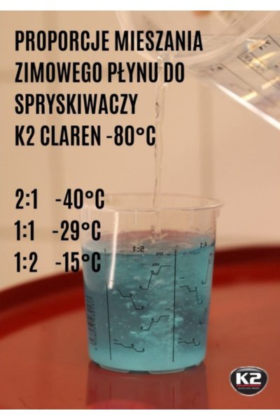 K2 CLAREN -80°C 1 L - Koncentrat płynu do spryskiwaczy K2 CLAREN -80°C 1 L - Koncentrat płynu do spryskiwaczy