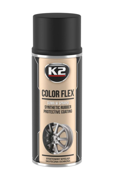 K2 COLOR FLEX CZARNY MAT 400 ML - Guma w sprayu