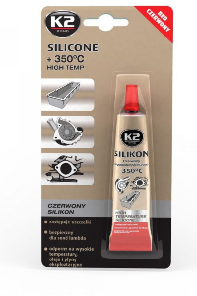 K2 SILIKON CZERWONY +350°C 21 G - Wysokotemperaturowy silikon czerwony K2 SILIKON CZERWONY +350°C 21 G - Wysokotemperaturowy silikon czerwony