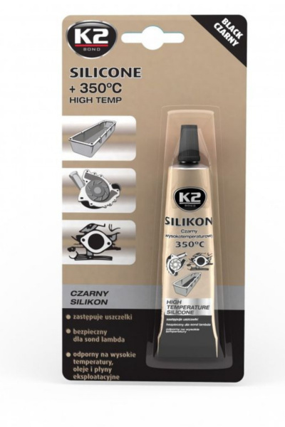 K2 SILIKON CZARNY +350°C 21 G - Silikon wysokotemperaturowy czarny K2 SILIKON CZARNY +350°C 21 G - Silikon wysokotemperaturowy czarny