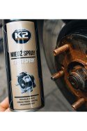 K2 MIEDŹ SPRAY 400 ML - Wysokotemperaturowy, szybkoschnący smar miedziowy.