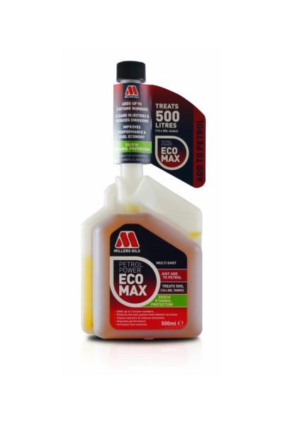 MILLERS OILS PETROL POWER ECOMAX 500ml - Dodatek do benzyny poprawiający jej spalanie, utrzymujący silnik w czystości MILLERS OILS PETROL POWER ECOMAX 500ml - Dodatek do benzyny poprawiający jej spalanie, utrzymujący silnik w czystości