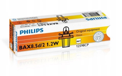 PHILIPS PHILIPS BAX 8,5D/2 BLACK VISION 12V 1,2W 1 SZT. PHILIPS PHILIPS BAX 8,5D/2 BLACK VISION 12V 1,2W 1 SZT.