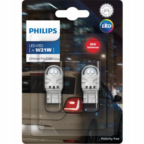 PHILIPS Żarówki LED PHILIPS Ultinon Pro3100 W21W RED RU31 PHILIPS Żarówki LED PHILIPS Ultinon Pro3100 W21W RED RU31