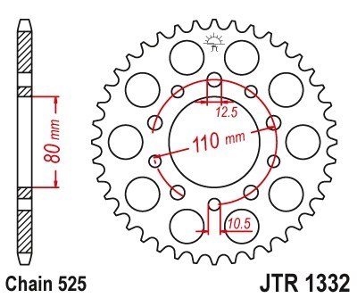 JT Zębatka TYŁ JT 1332,45 HONDA XRV 750 AFRICA TWIN JT Zębatka TYŁ JT 1332,45 HONDA XRV 750 AFRICA TWIN