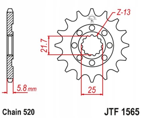 JT Zębatka przednia Jt JTF1565,12 JT Zębatka przednia Jt JTF1565,12