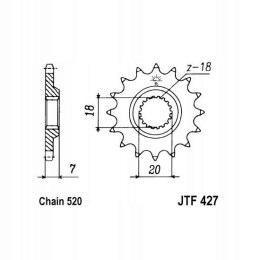 JT Zębatka przednia Jt JTF427,14