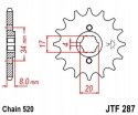 JT Zębatka przednia stal JT 520 z.14 JTF287,14 JT Zębatka przednia stal JT 520 z.14 JTF287,14