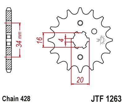 JT Zębatka przednia stal łańcuch 428 ilość zębów 13 SUZUKI RM, TF, TS; JT Zębatka przednia stal łańcuch 428 ilość zębów 13 SUZUKI RM, TF, TS;