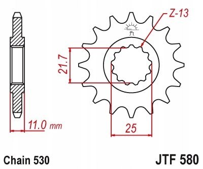 JT Zębatka yamaha JT JTF580,17 JT Zębatka yamaha JT JTF580,17