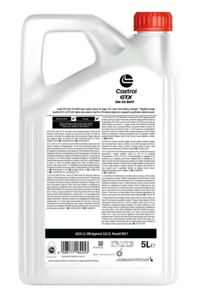 CASTROL GTX 5W-30 RN17 5L CASTROL GTX 5W-30 RN17 5L