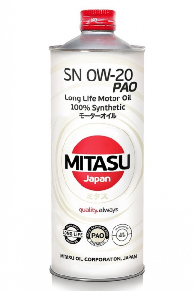 MITASU PAO SN 0W-20 1L 100% Synthetic MITASU PAO SN 0W-20 1L 100% Synthetic